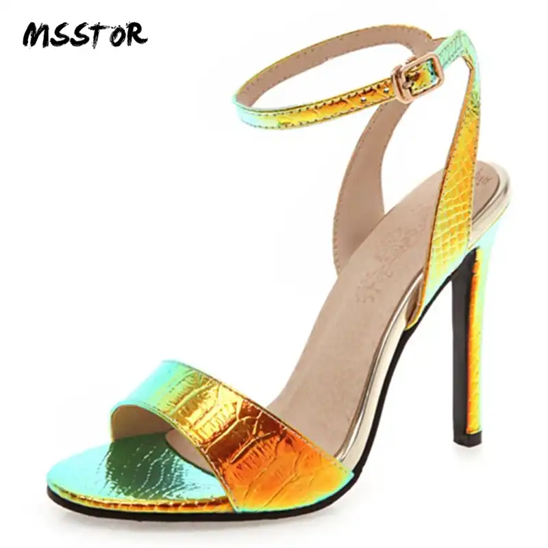 yellow peep toe heels