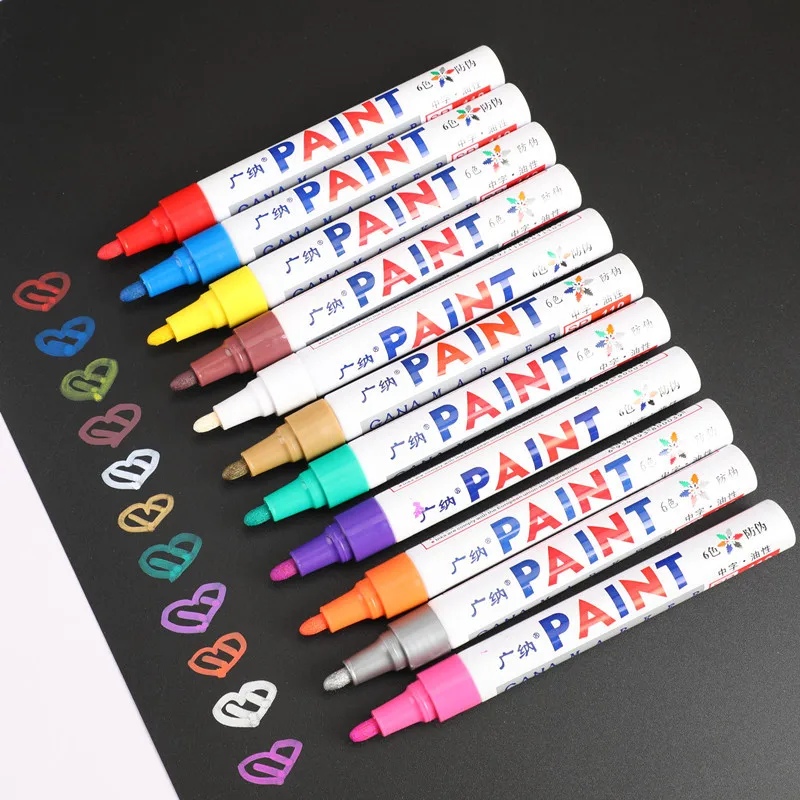 

New Arrivel Colorful Waterproof Pen Car Tyre Tire Tread CD Metal Permanent Paint Markers Graffiti Oily Marker Pen Stationery
