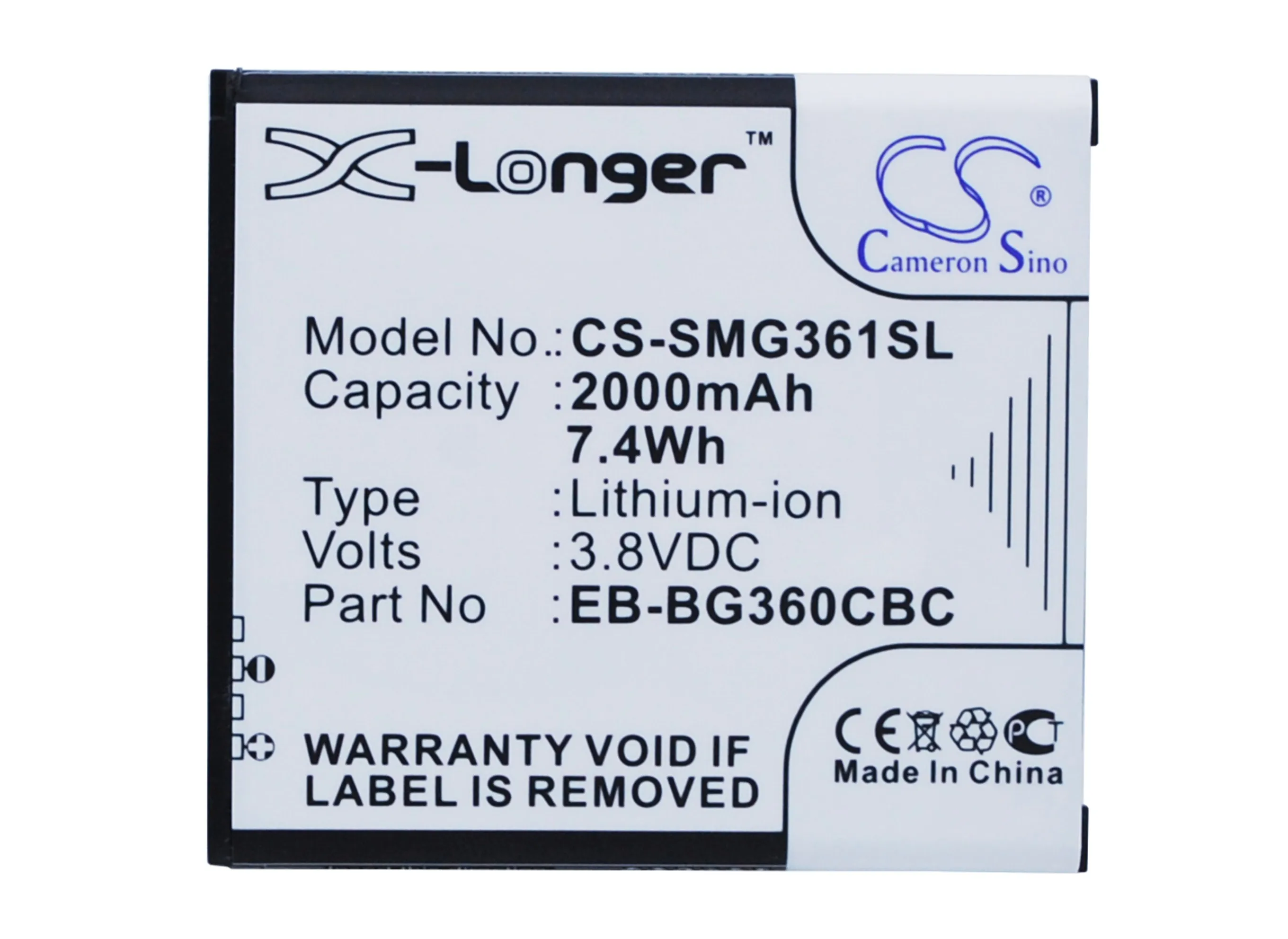 Аккумулятор Cameron Sino на 2000 мА · ч для Samsung Galaxy J2 EB BG360BBE G3606 G3608 G3609 G360BT G360P G361 J200M|cameron
