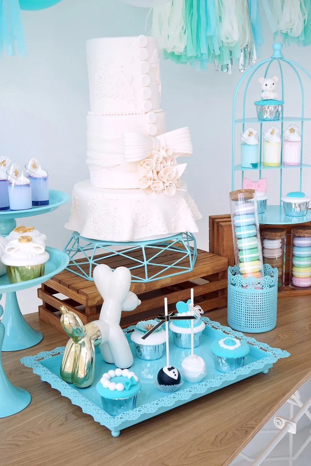 MQMY 7 шт. синий набор подставок для торта для маленьких мальчиков на день рождения, держатель для кексов, поднос для свадебного десертного стола, вечерние поддоны, поставщик
