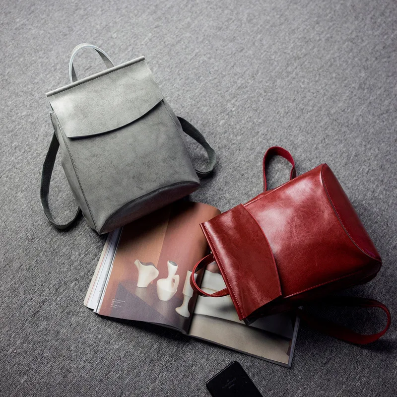 Высококачественный Женский рюкзак из натуральной воловьей кожи, сумка через плечо, женский рюкзак из натуральной кожи, школьный рюкзак