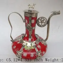 Изысканная Китайская древняя медная животные керамический чайник