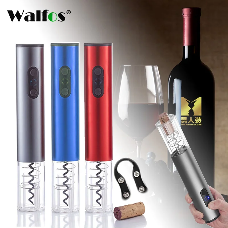 WALFOS Электрический штопор автоматический штопор для бутылок вина комплект беспроводной с фольга резак