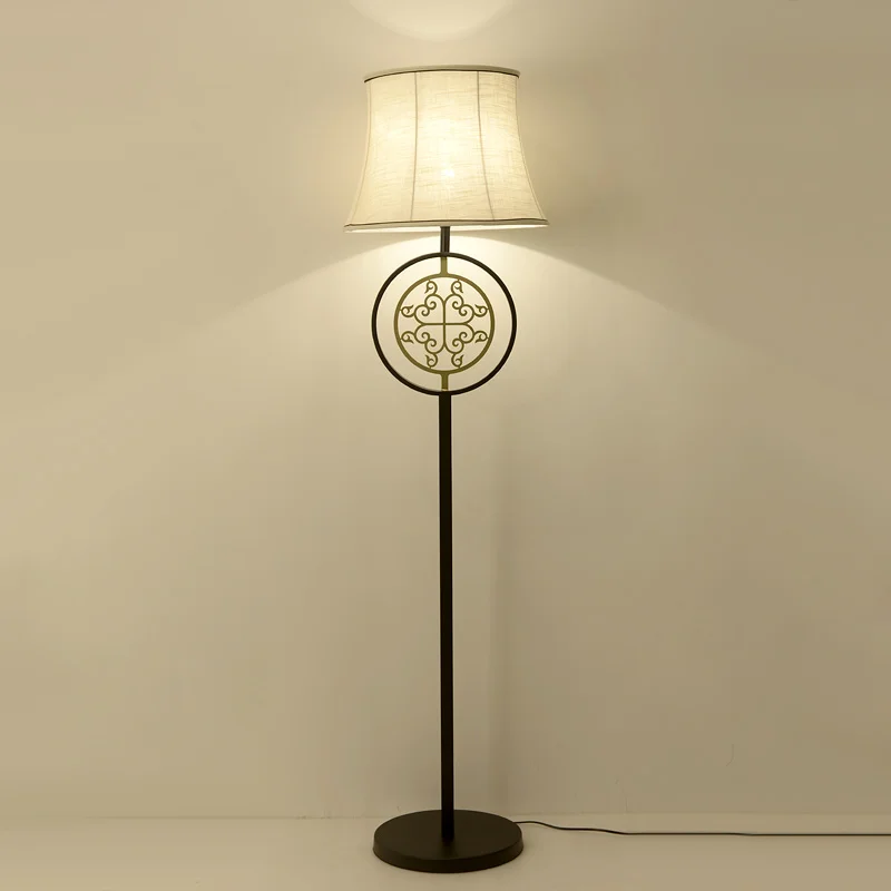 

Modern simple living room bedroom bedside lamp European creative fabric decoration remote control LED floor lamp 3 color bulbs