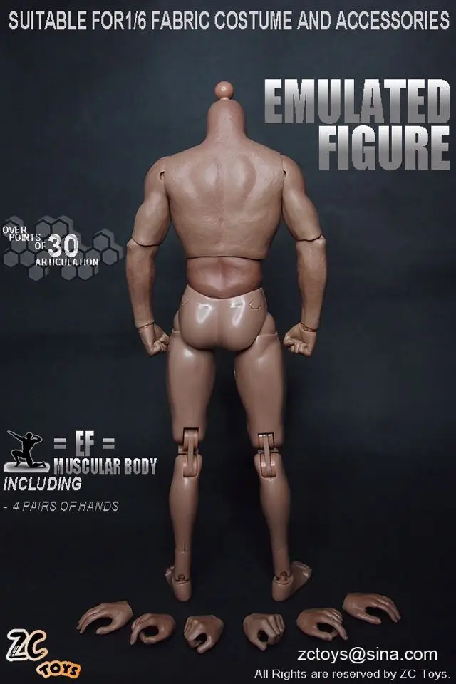 ZC Toys 1/6 Scale muscular male nude figure corps Ver 3.0 TTM19 USA Vendeur