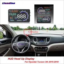 Liandlee Car Head Up Display HUD For Hyundai Tucson 3th 2015-2018 Digital Projector Screen OBD Mileage Fuel Consumption Detector new mini obd hud small body big fonts digital car speed projector head up display gauge over speeding alarm fuel mileage temp