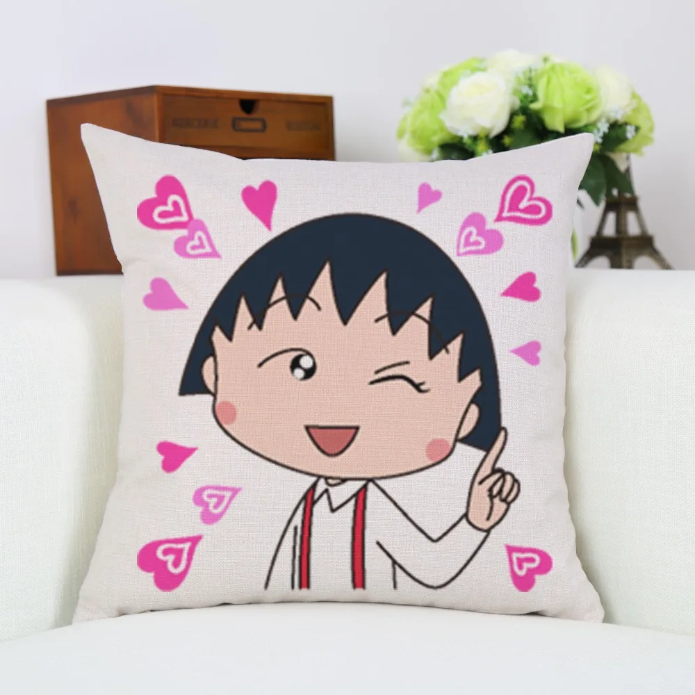 

Anime Chi-bi Maruko Tarako Cushion Cover 45x45cm Cartoon Pillow Cases Kids Gift Bedroom Sofa Decoration Cushion Case New