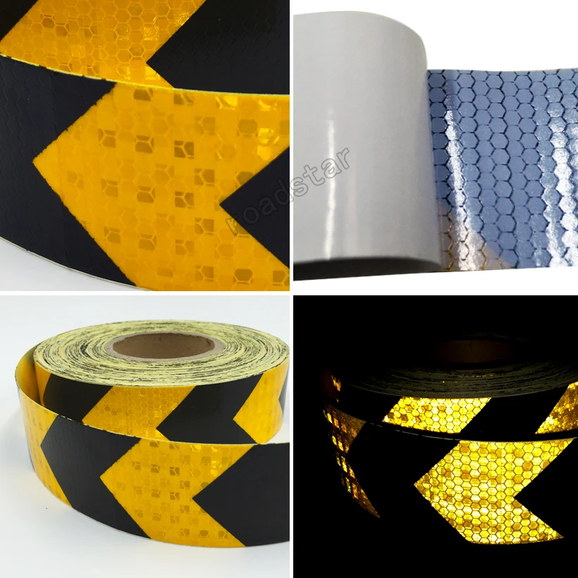 roadstar-5cmx30m-reflective-stickers-arrow-warning-tape-bicycle-accessories-for-road-safety