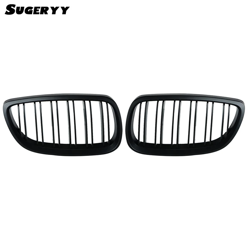 

SUGERYY 1 Pair Car Styling Matte Black Center Front Grille Racing Grilles with Double Line For BMW 3 Series E92 E93 2006-2009