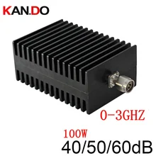 100 Вт радиочастотный аттенюатор N штыревой в N гнездовой DC-3Ghz 40/50/60DB затухание ВЧ коаксиальный разъем аттенюатор связи аттенюатор 3 ГГц