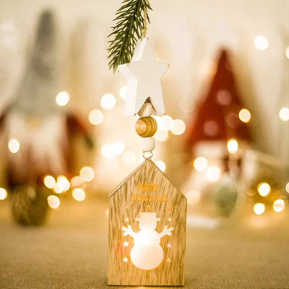 Деревянная Рождественская лампа, светодиодный светильник, домашние Декорации праздничные светящиеся вечерние светильники для отеля