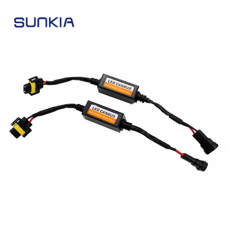 2x H11 LED Headlight Bulb Canbus Load Resistor Wiring Warning Canceller Decoder