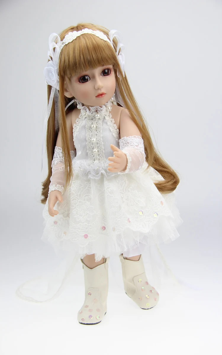Милая 18 дюймовая шарнирная Кукла SD/BJD Baby Reborn куклы игрушки 45 см bjd Силиконовые