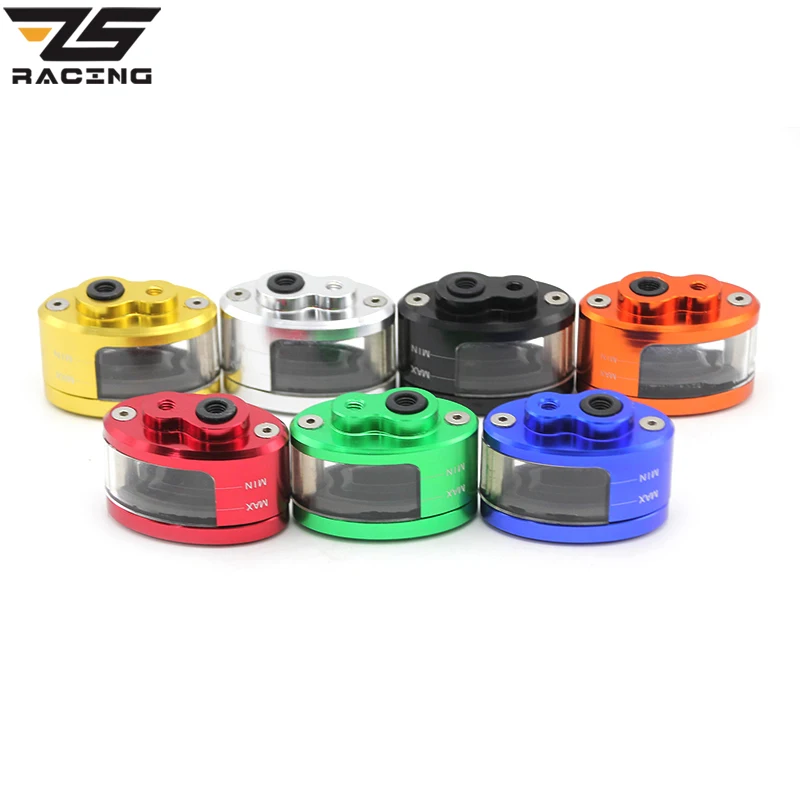 

ZS Racing 7 colors Motorcycle Brake Fluid Reservoir Clutch Tank Cylinder Master Oil Cup Oval translucent oil cups 127 GSXR 1300