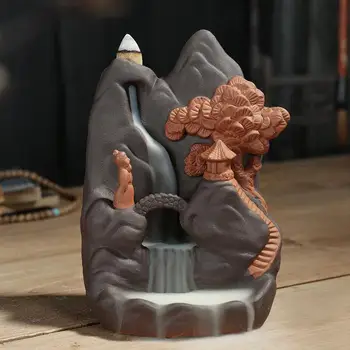 

Ceramic Mountain Shape Smoke Waterfall Backflow Incense Burner Cascada De Incienso Tower Incense Holder Use In Home Temple Zen