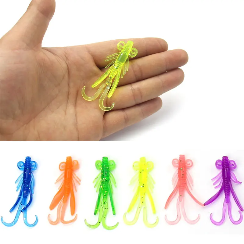 

20pcs/lot 6 Colors fishing lure soft 62mm 2g grub artificial Trout crankbait Panfish Crappie Bream soft bait AF06 SKmially