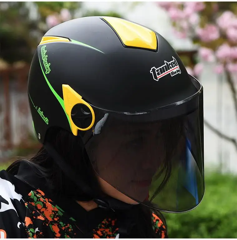Летний Tanked Гонки половина лица мотоциклетный шлем электрический велосипед шлемы анти-УФ солнцезащитный крем из ABS Размер M L XL