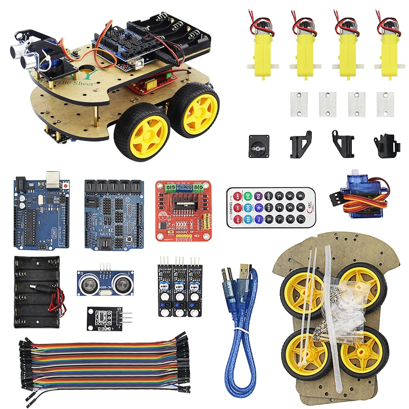 Robot Car Kit Chassis suit Tracking Vehicle Obstacle Avoidance Car for UNO R3 RC for Electronic Robot Car DIY Smart Car Robot Car Kit Chassis suit Tracking Vehicle Obstacle Avoidance Car for UNO R3 RC for Electronic Robot Car DIY Smart Car