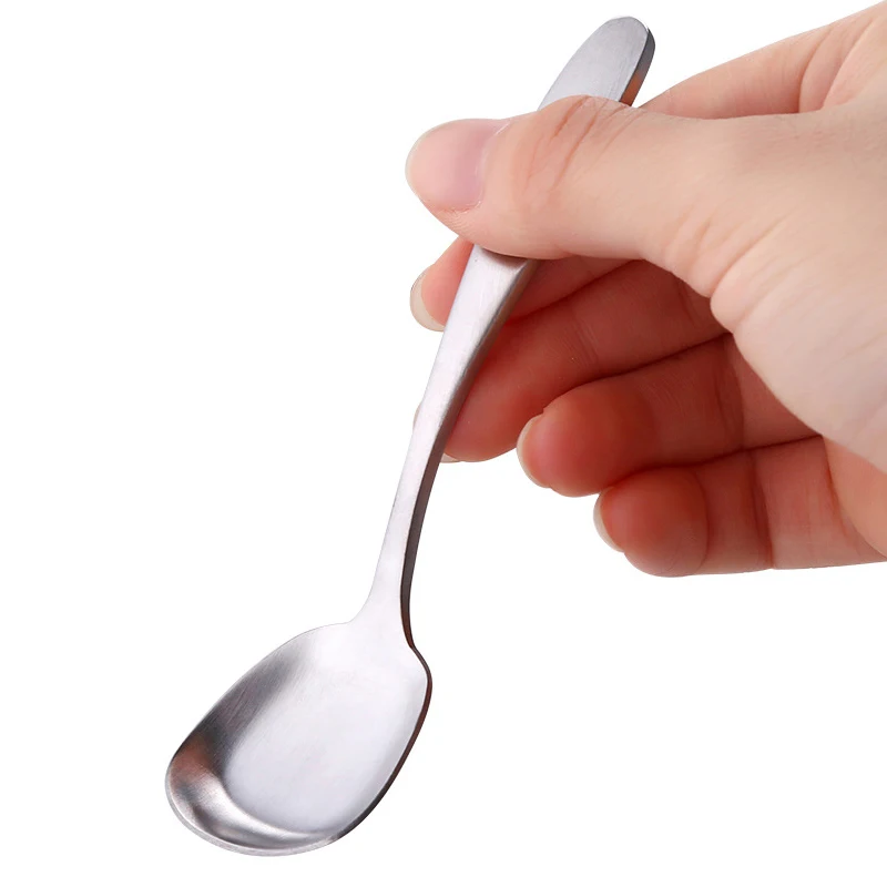 1PC High quality Thickening Metal Stainless Steel Flat Spoon for Soup