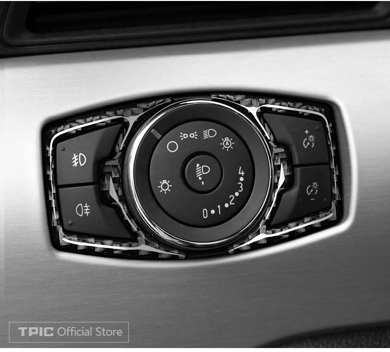 Для Ford Mustang Автомобиль Стайлинг углеродного волокна фары переключатели отделка наклейки автомобильные аксессуары- украшение интерьера