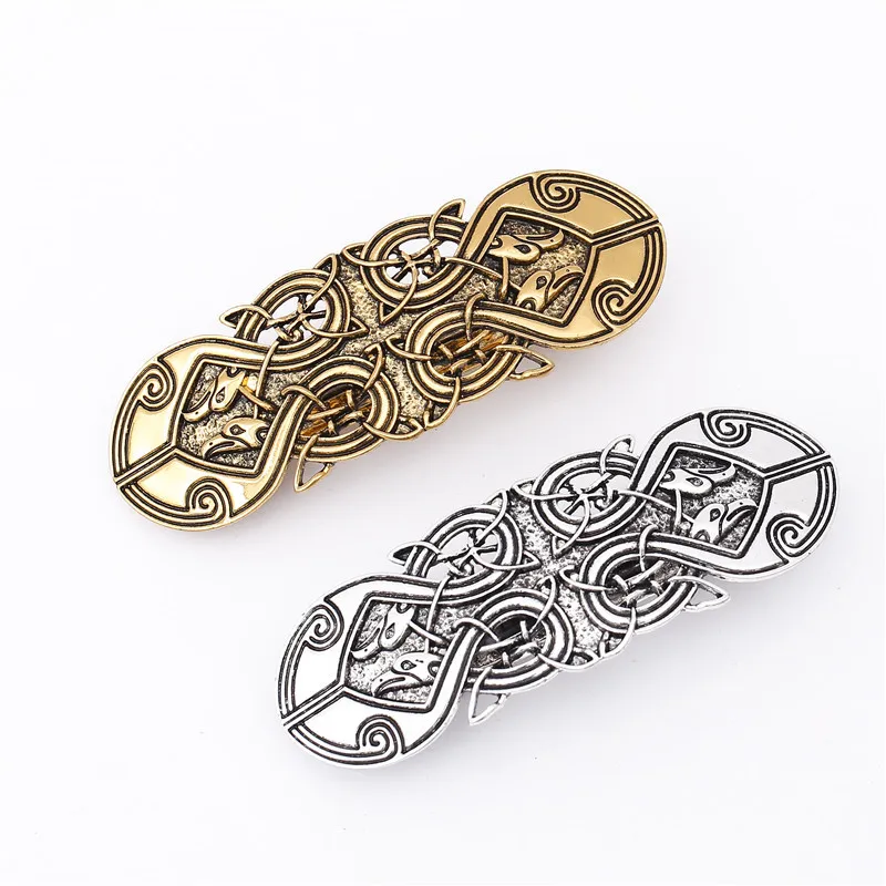 

Women Bohemian Ancient Pattern Geometric Hair Barrettes Vintage Metal Hair Clips Simple Hair Holder Antique Gold Silver