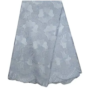 

Cotton Embroidered Lace With Rhinestones Nice Quality Nigerian Wedding African Lace Mesh Fabric Swiss Voile Lace Fabric 294B