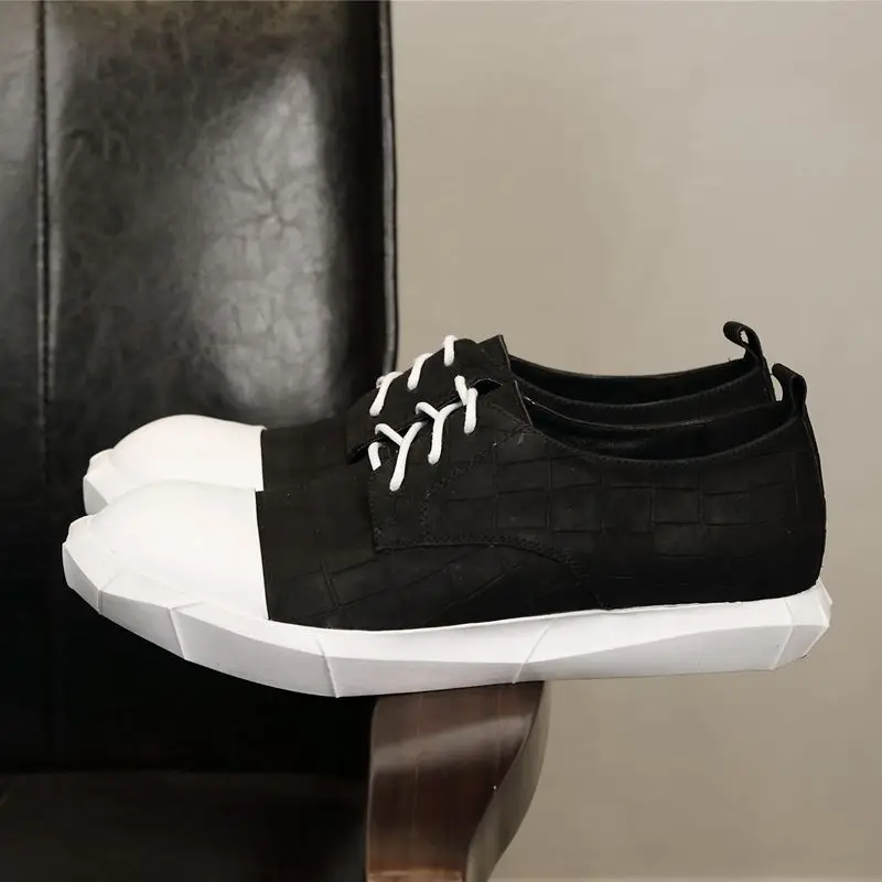 Белые черные кожаные туфли кружева Для женщин Формальные Бизнес обуви из натуральной нешлифованной кожи мужская одежда обуви весна - Цвет: 1