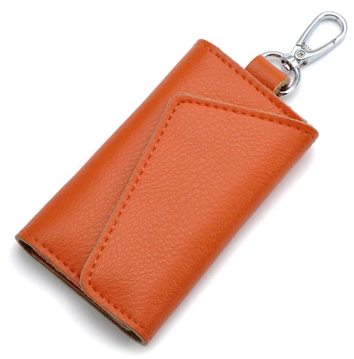 Yufang высокое качество, натуральная кожа, женская сумка для ключей, многофункциональный кошелек для ключей, деловой стиль, держатель для ключей, женская сумка - Цвет: orange key bag