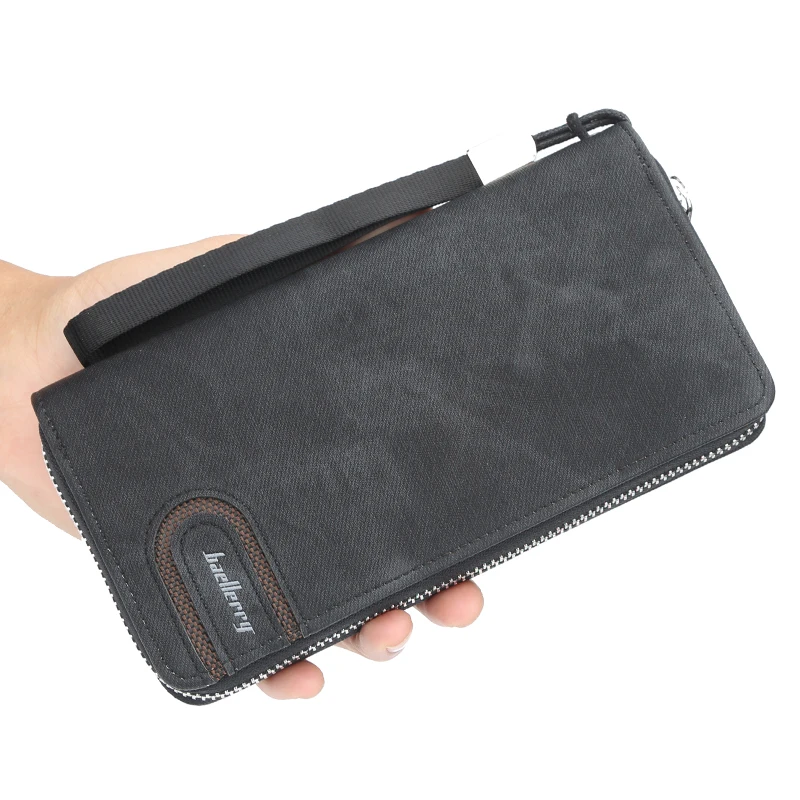 

Top Quality Men Wallet PU Leather Long Clutch Wallet Multi Pockets Credit Card Male Zipper Wallets Brand Purse Cellphone Pocket