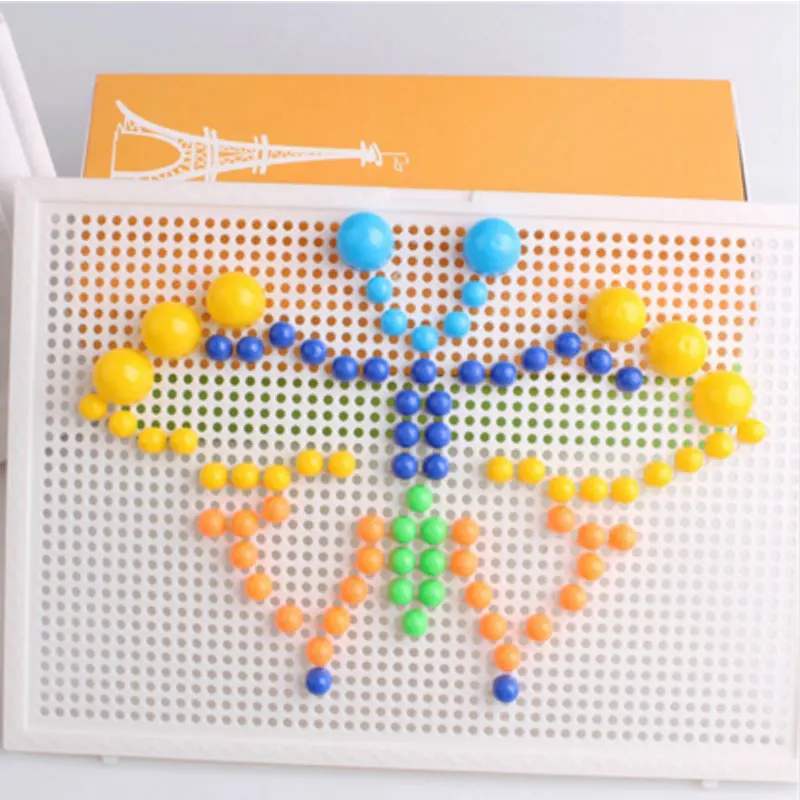 Новинка, 1 набор, 296 шт, мозаичная картина, головоломка, игрушка для детей, композитный Интеллектуальный обучающий гриб, набор для ногтей, игрушки, подарок на год