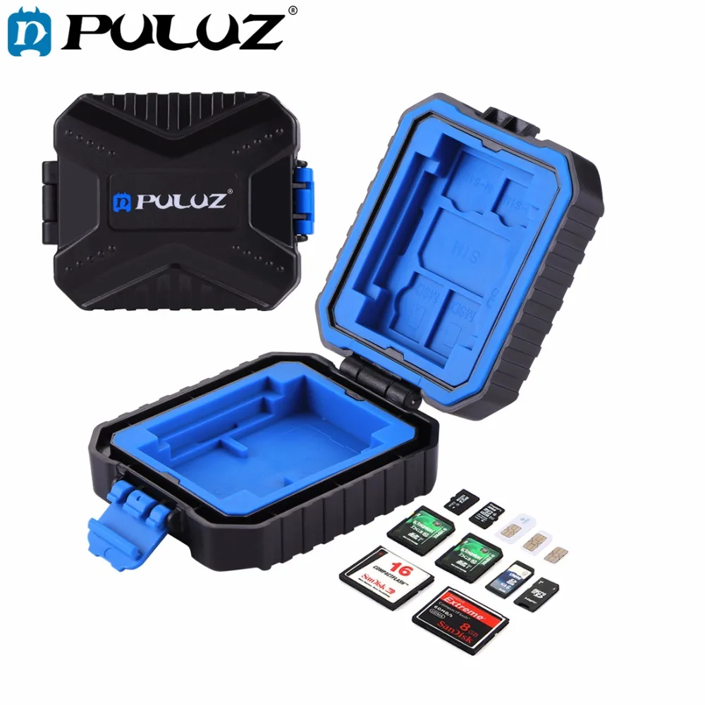 PULUZ 11 в 1 чехол для карты памяти 3SIM+ 2XQD+ 2CF+ 2TF+ 2SD карты