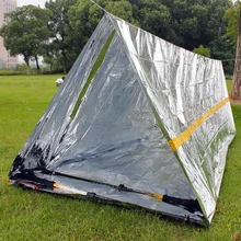  Survival Gear  Emergency Shelter Tent Lightweight 1 2 Person Mylar Thermal Shelter Waterproof Tube Tent Reflective Conserves Hea 