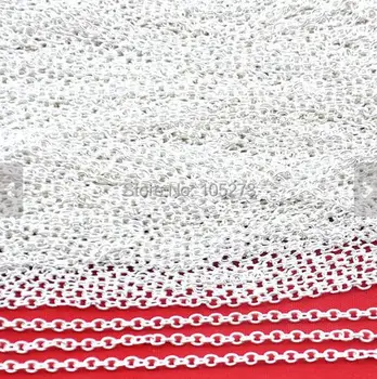 

16FT 5 Meters 2x3mm Silver Plated Brass Round Cable Link Chain Jewelry Findings - Wholesale DIY Accessory Jewelry Making