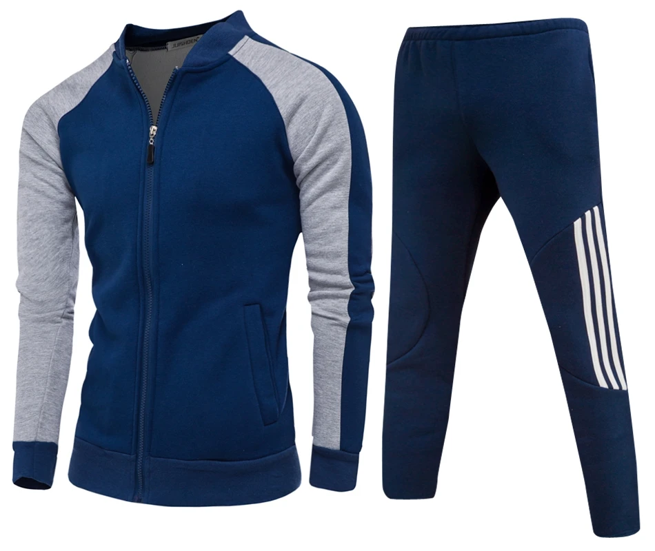 Men's Casual Sportswear Fat Male Hoodies Tracksuit Cotton Two Piece Set Jacket and Pants Sweat Suit+black/white hat baseball cap