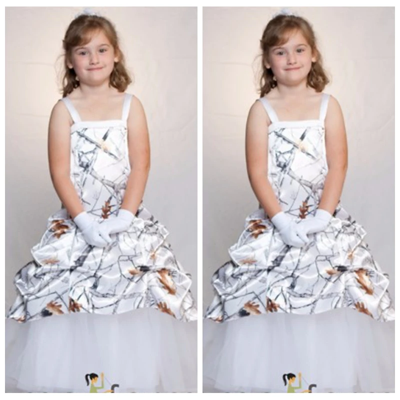 camouflage flower girl dresses