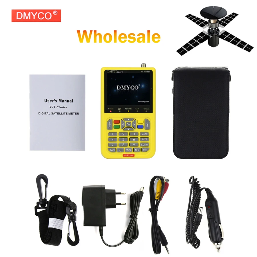 

Wholesale Spain V8 HD DVB-S2 TV Digital Satellite Finder Satellite Meter LCD Display USB LNB Sat Dish Tool For Signal Sat Finder