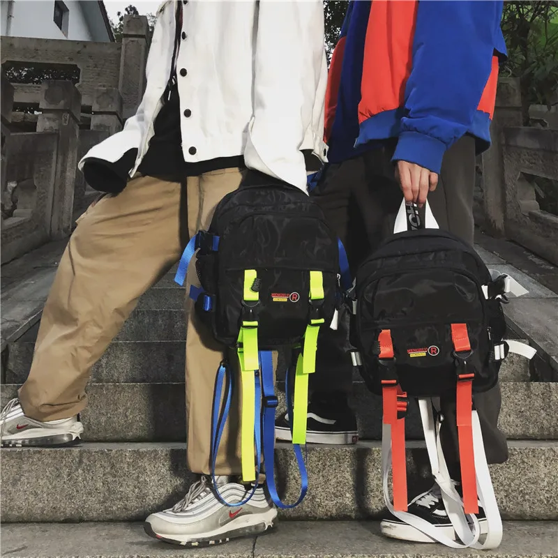 

Unisex Backpack Tactical Streetwear Shoulder Bag Nylon Waterproof Black Small Travel Bagpack Hip Hop Sports Backpacks Woman New