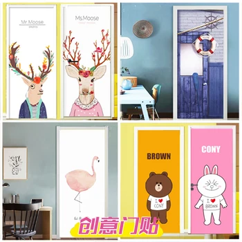 

Creative wall post wooden refurbished sticker adhesive glass closet door bedroom living room kitchen dormitory stickers -22