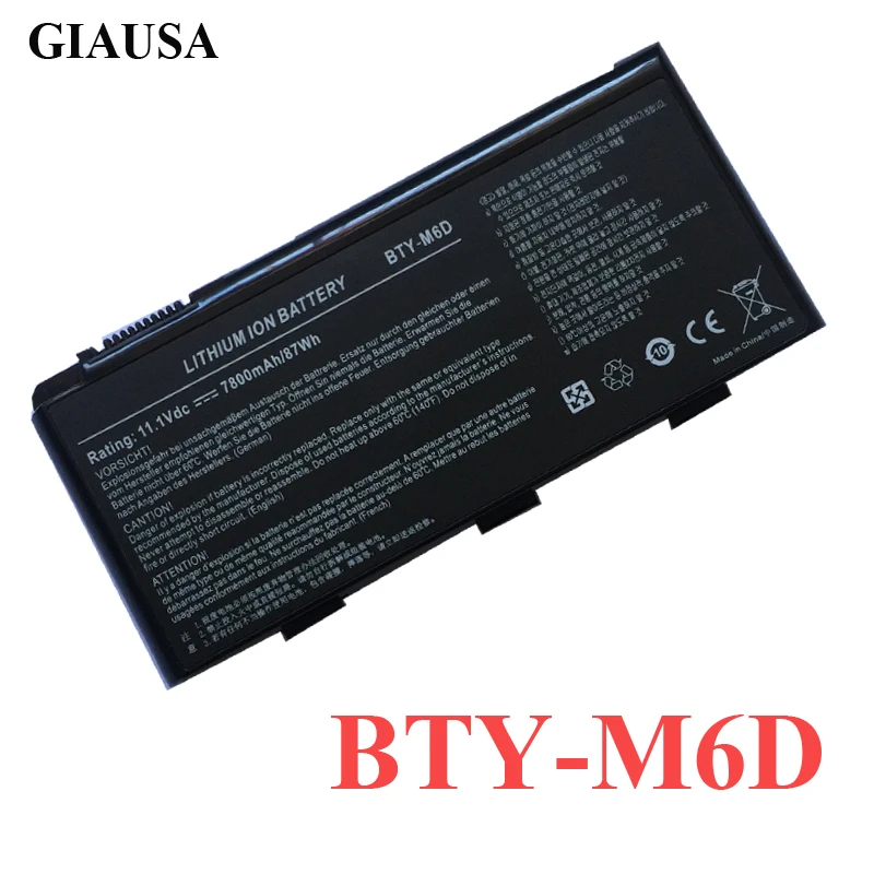 7800mah New Best Bty-m6d Laptop Battery For Msi Gt70 Gx780r Gx680 Gx780 Gt780r Gt660r Gt663r Gx660 Gt783r - Laptop Batteries - AliExpress