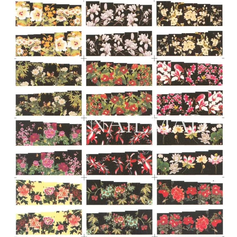 24 шт. водные переводки для ногтей с цветущими пионами|nail sticker decoration|nail water decalsfloral