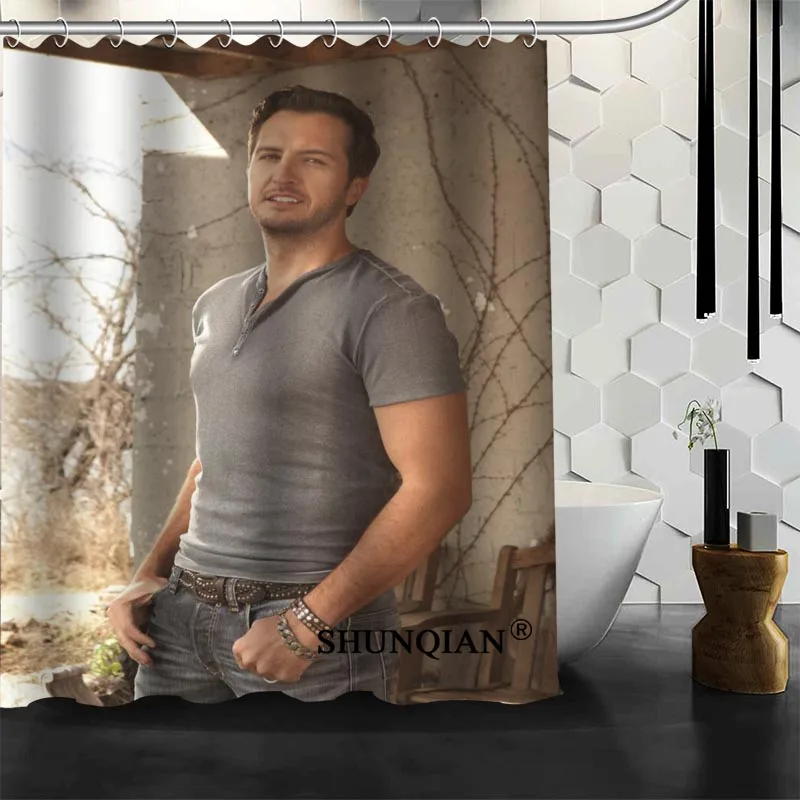 Новое поступление Luke Bryan занавеска для душа Полиэстеровая печать на ткани занавеска для ванной комнаты водонепроницаемые изделия для ванной комнаты с крюком - Цвет: 17