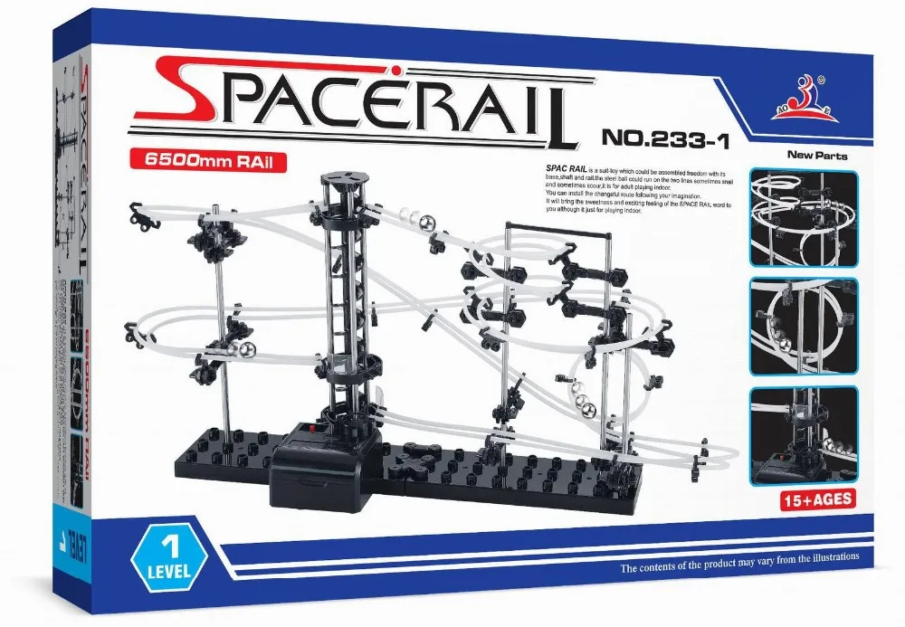 

New Space Raill, Funny Building Kit, Roller Coaster Toys,Level 1, DIY Spacewarp Erector Set, 233-1, 6500mm Rail