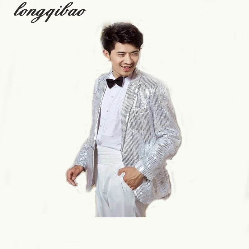 Men sequined evening dress stage performance clothing