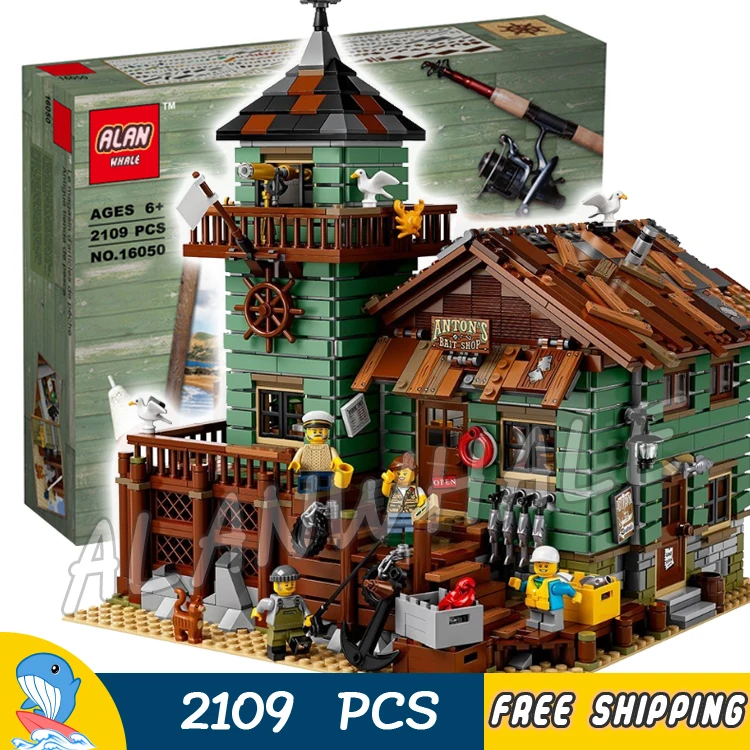 

2109pcs New Ideas Old Fishing Store Captain Fisherman 16050 Model Building Blocks Collection Toys Bricks Compatible With lago