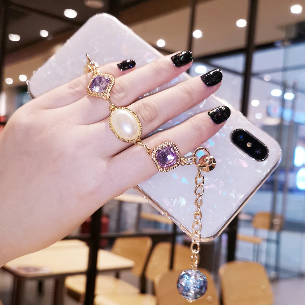 Чехол с бриллиантовой цепочкой и браслетом Для iPhone 11 6s 7 8 plus X XS max XR Samsung galaxy s7 s8 s9 s10