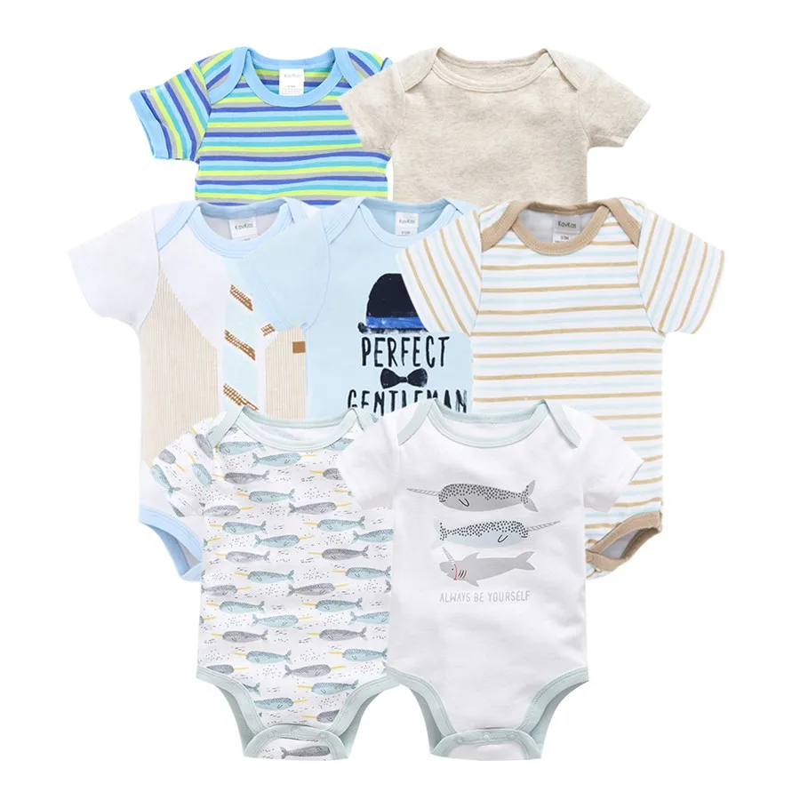 Kavkas vetement bebe, лето, 7 шт./лот, одежда для маленьких мальчиков, roupas de bebe recien nacido, Одежда для новорожденных девочек 0, 3, 6, 9, 12 месяцев - Цвет: 210921782290