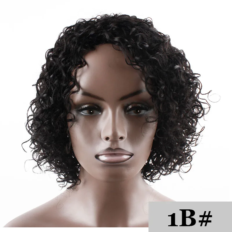 Short Human Hair Wigs For Black Women 150 Density Side Part Hair