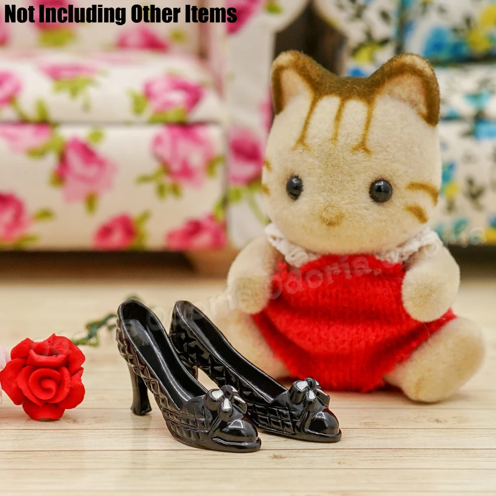 Odoria 1:12; миниатюрная женская обувь на высоком каблуке с бантом; аксессуары для кукольного домика