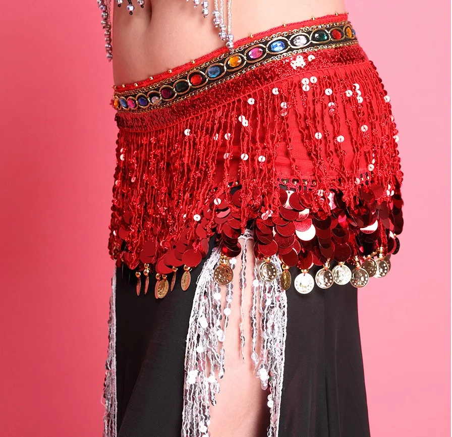 New Tassel Sequins Belt Belly Dance Waist Chain Stage Performance Dance