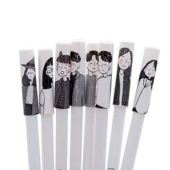 

4Pcs Korean Cute Personality Funny Gel Pen Anime Character Student Kid Examination Special School Office Supply Stationary Thing